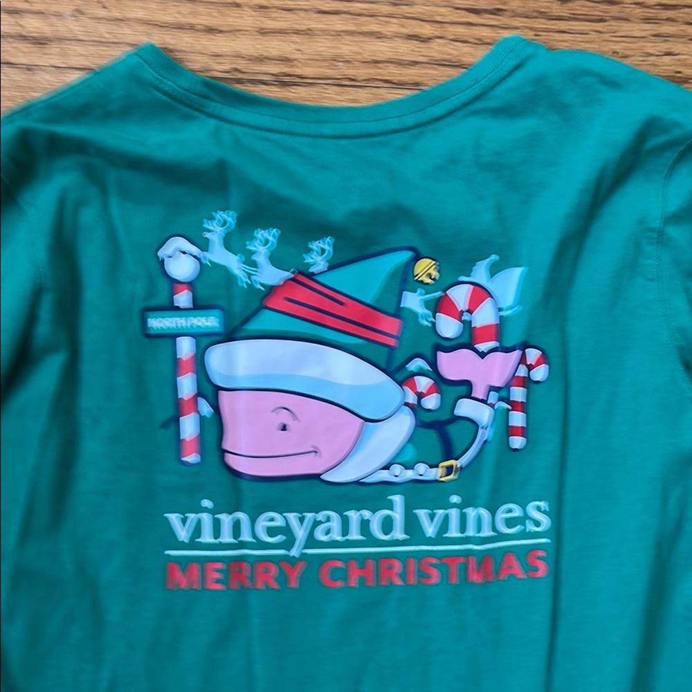 Vineyard‎ Vines Christmas Long Sleeve Tee, Size XS - Picture 6 of 6